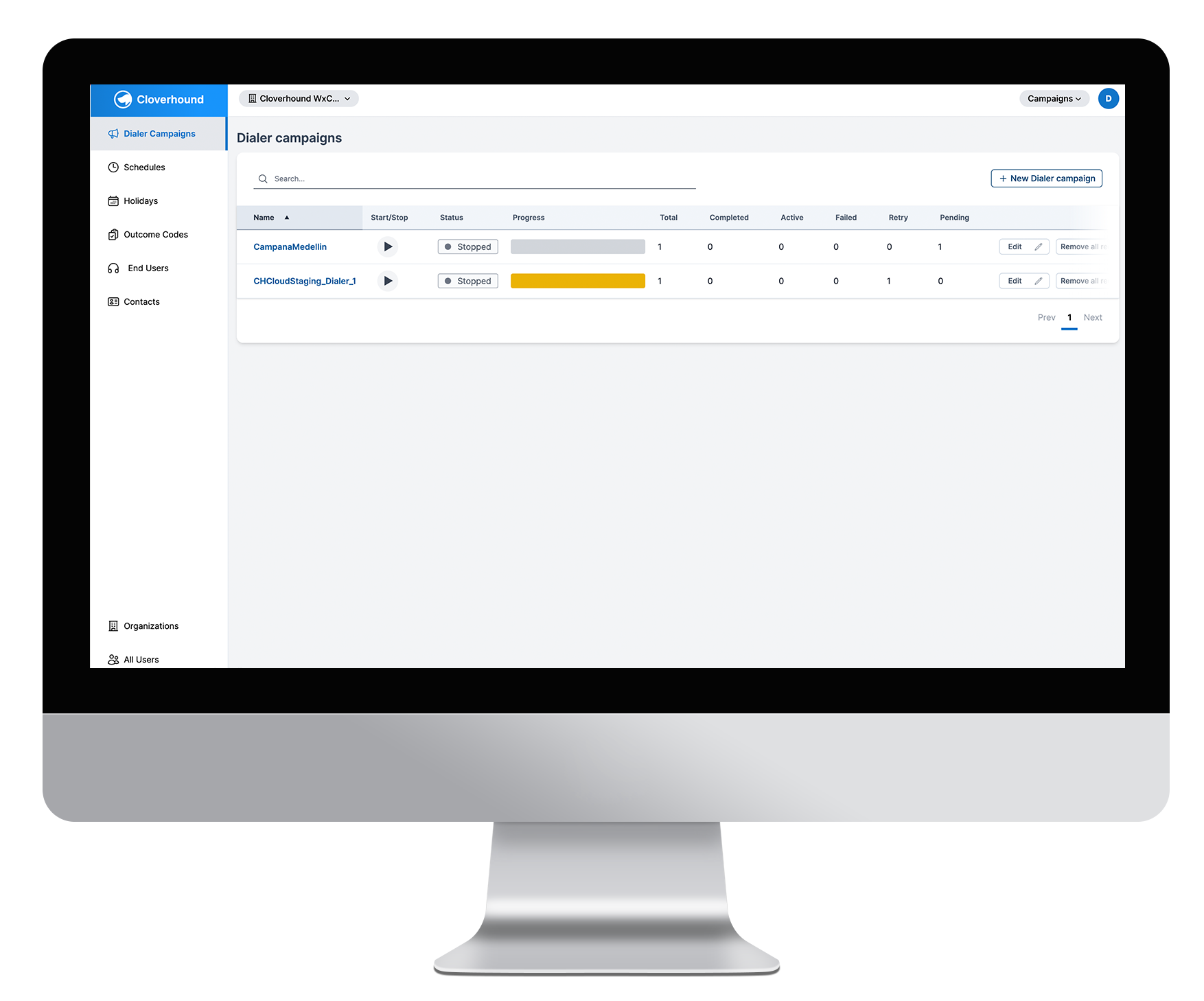 Interfaz de Campaign Manager