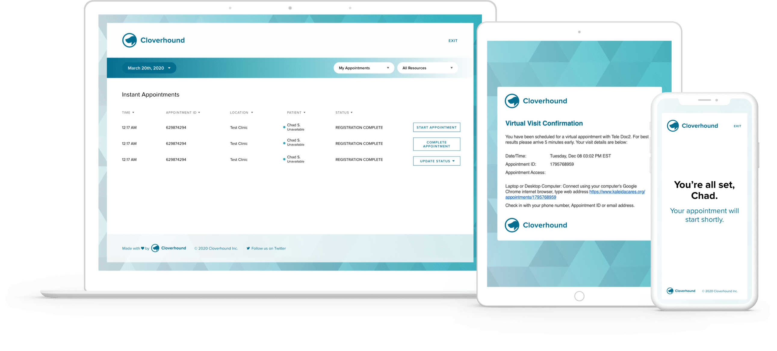 Cloverhound Connect para el sector sanitario en múltiples dispositivos
